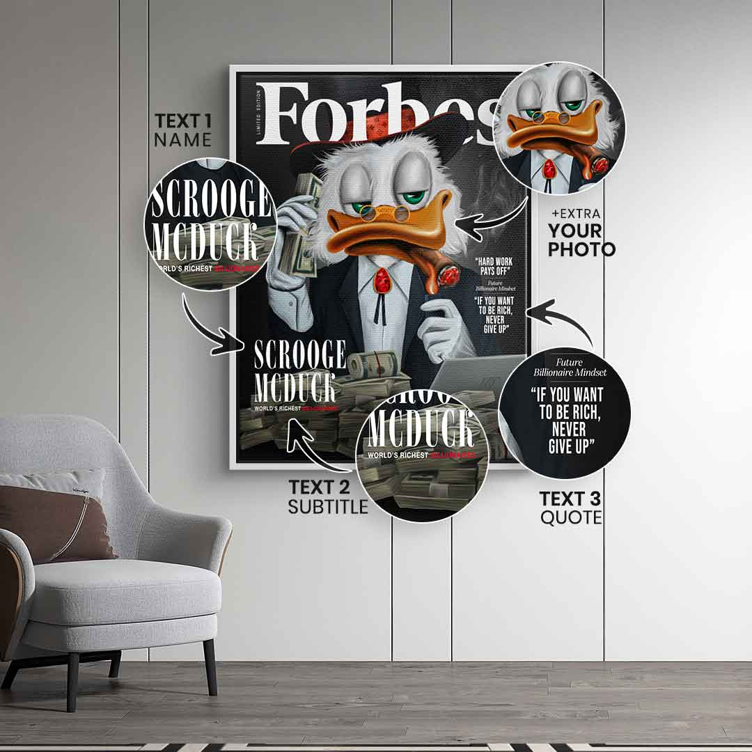 Personalizing Billionaire Duck - canvas