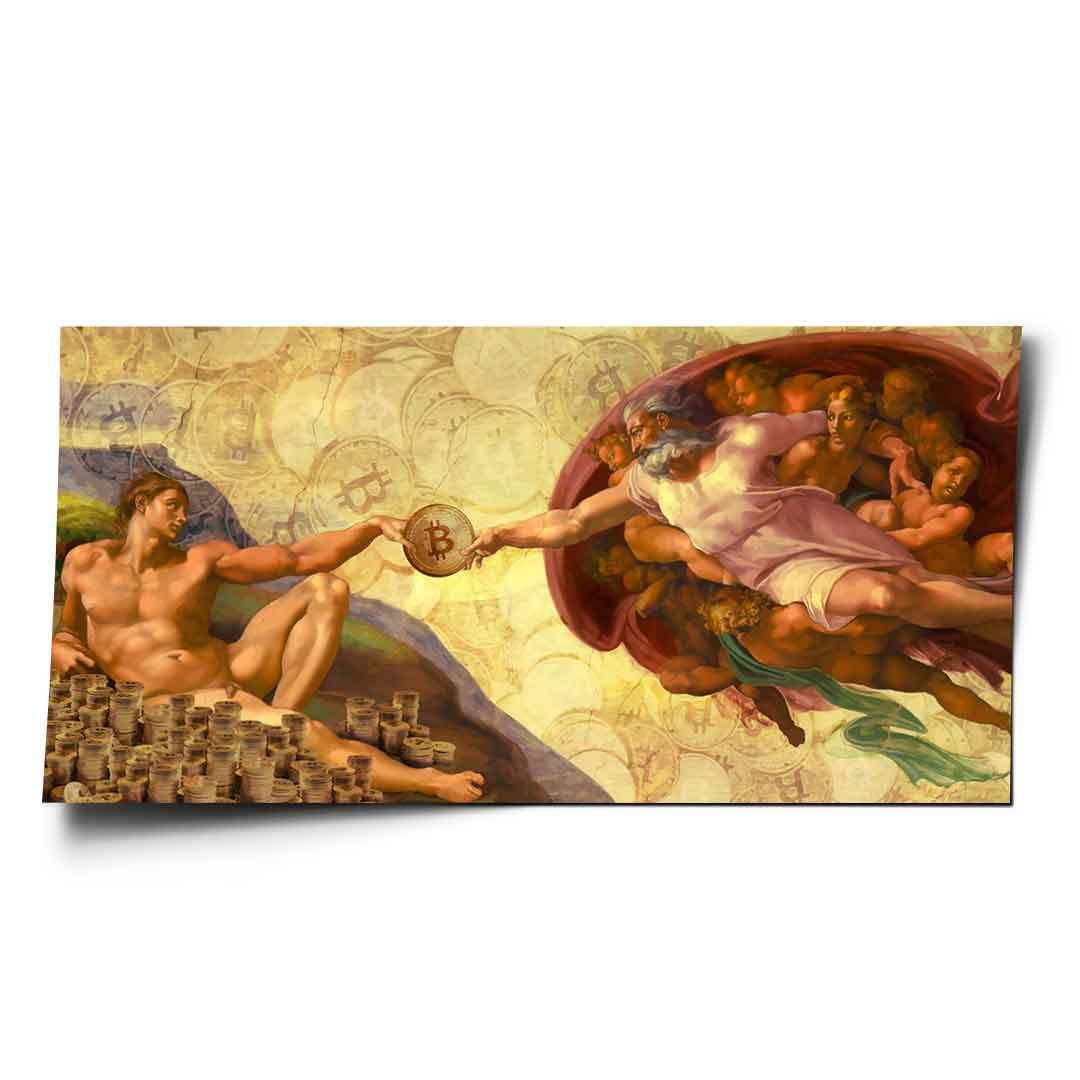Poster Bitcoin God crypto money motivation Wall Art Art print