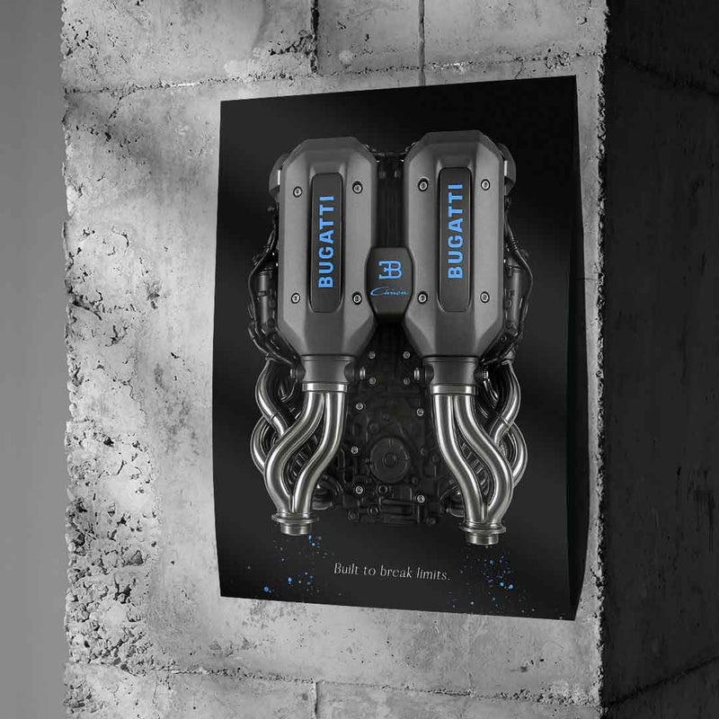 Bugatti Engine - poster