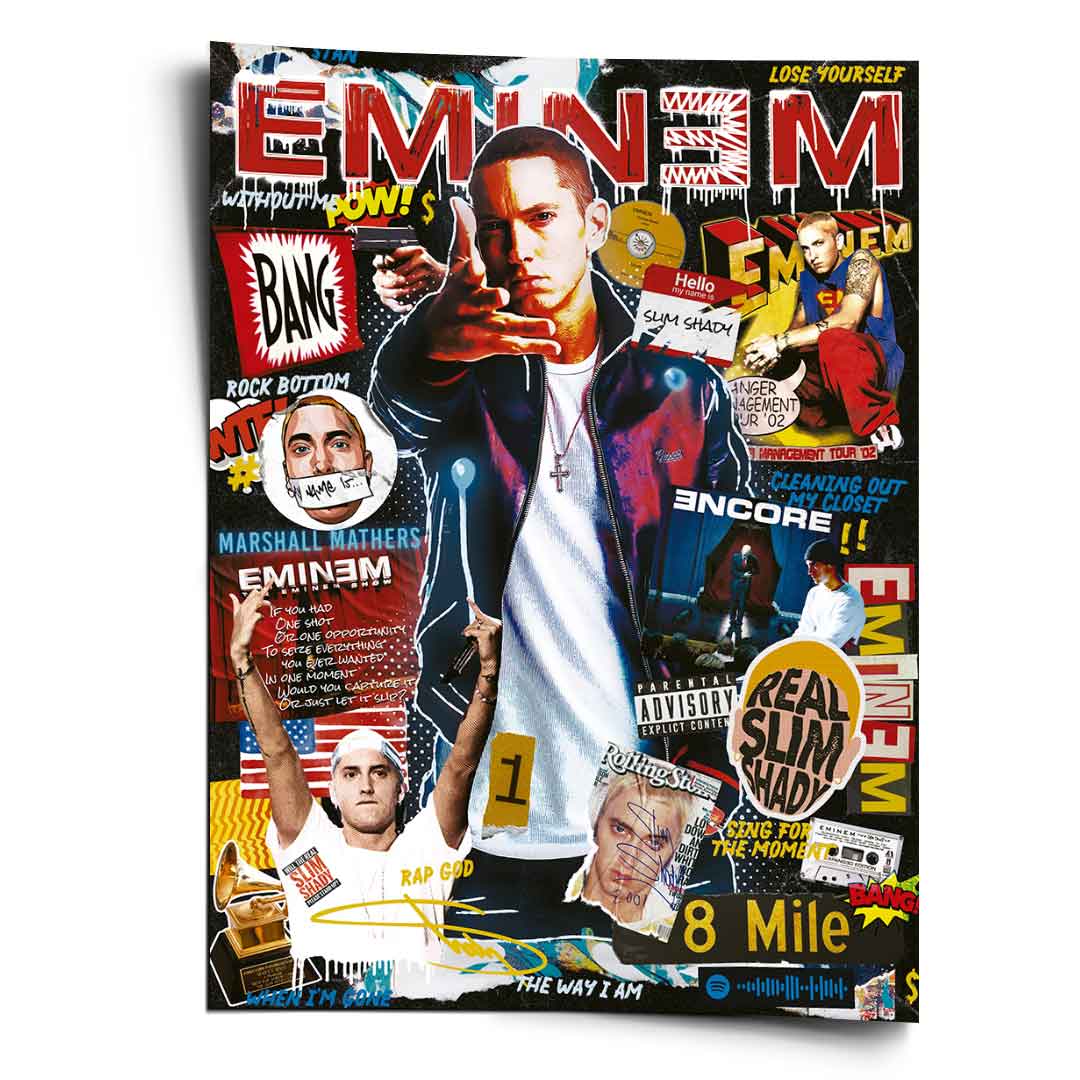 Eminem Style Portrait Art Print Poster Wall Art