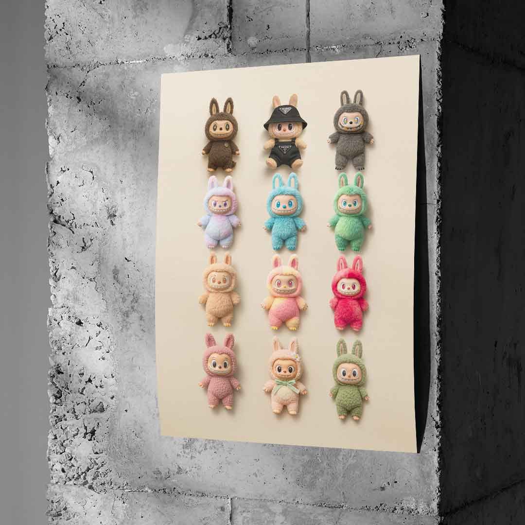 Flat Labubu Collection - Poster