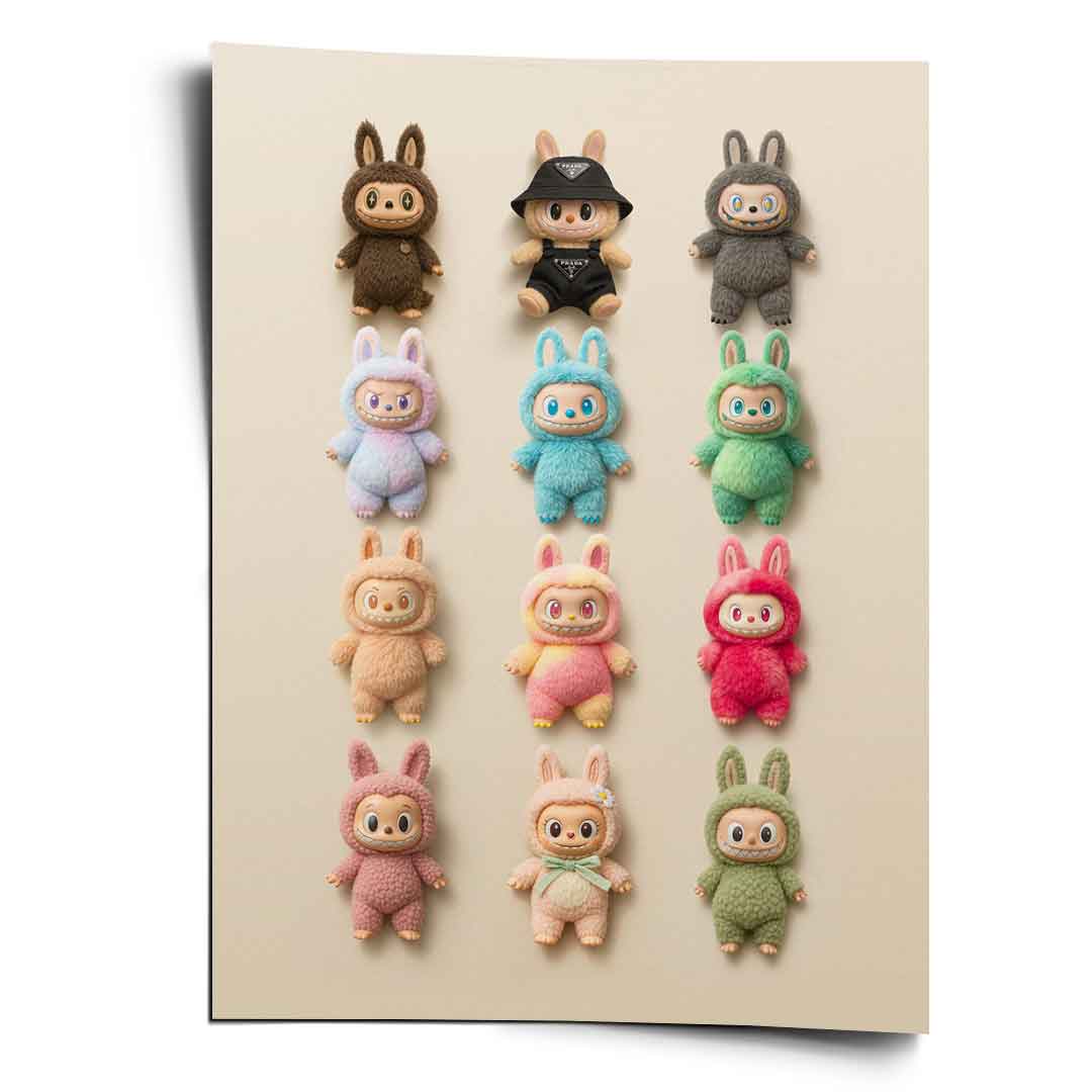 Flat Labubu Collection - Poster