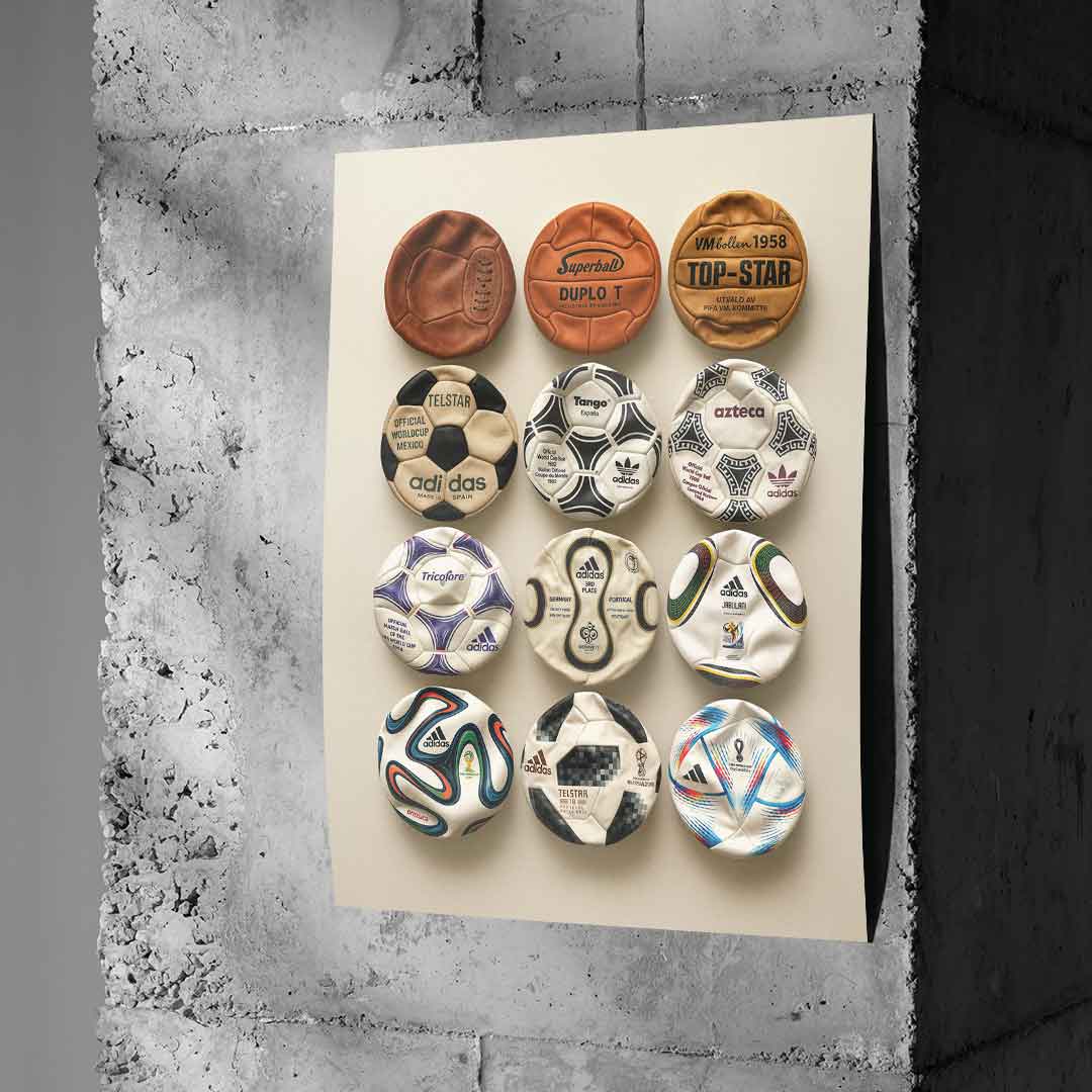 Flat World Cup Ball collection - Poster