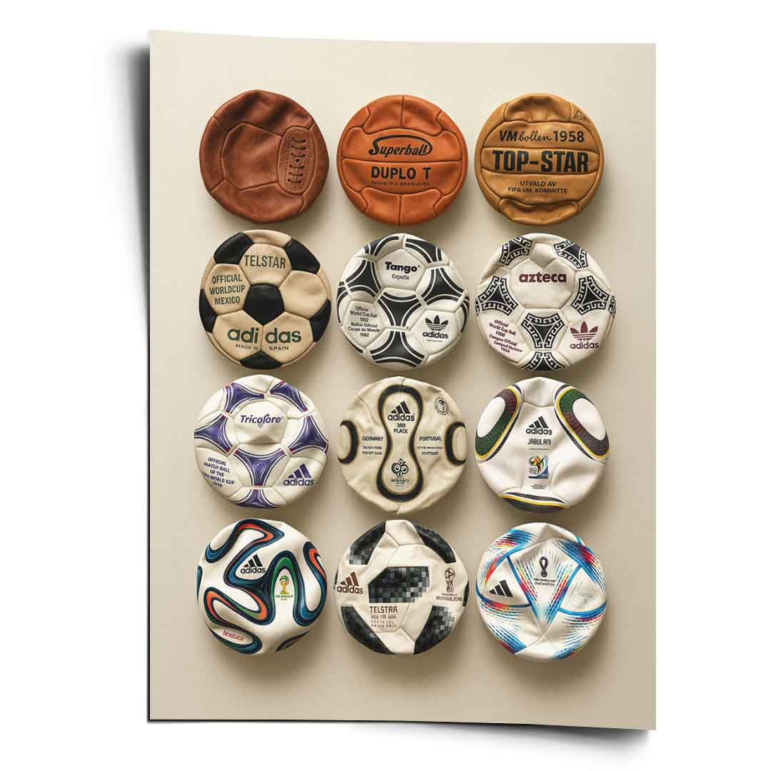 Flat World Cup Ball collection - Poster
