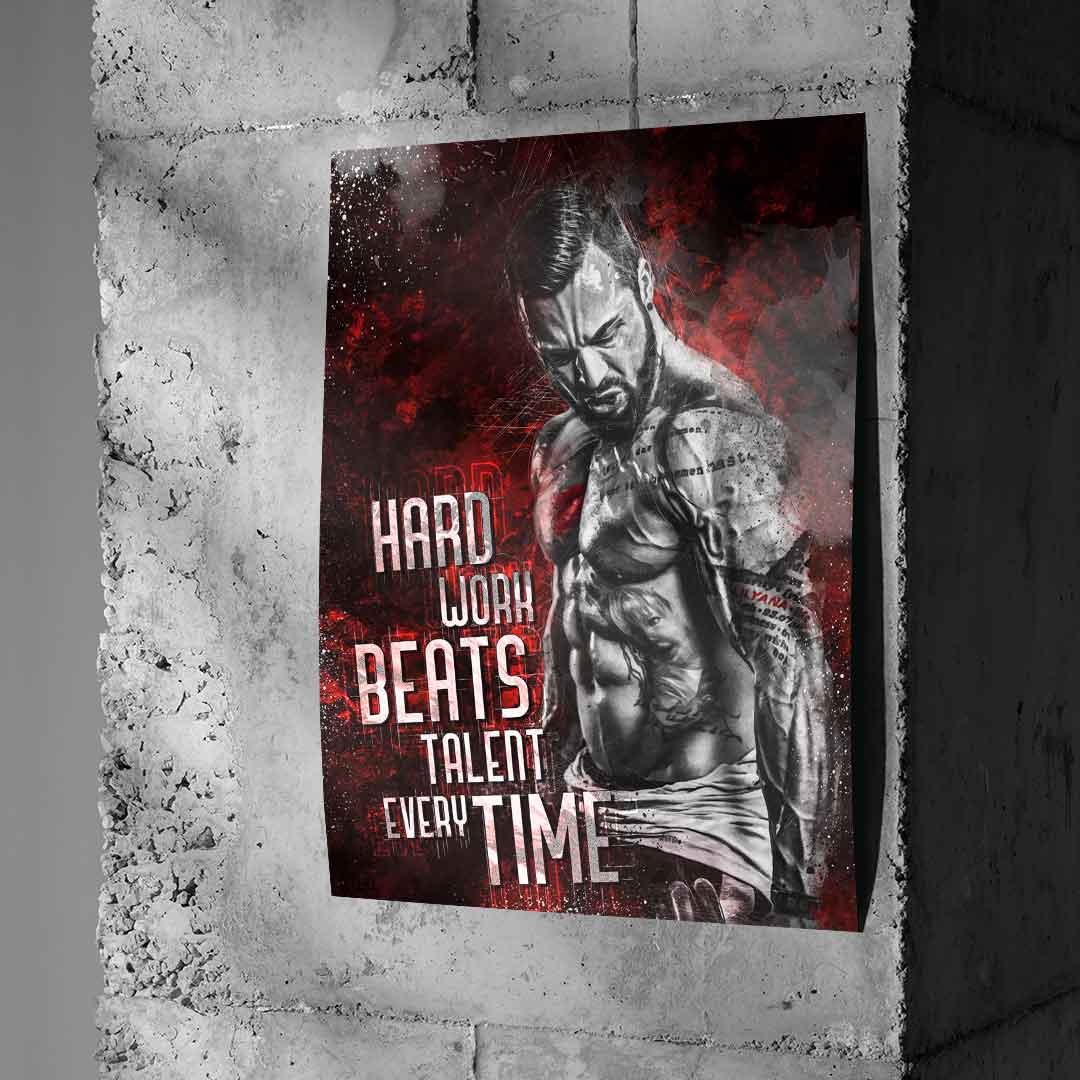Hard work bodybuilding - poster