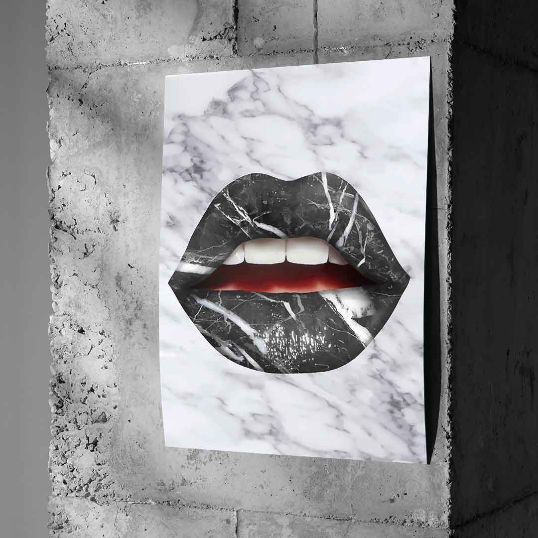Lips x marble - poster