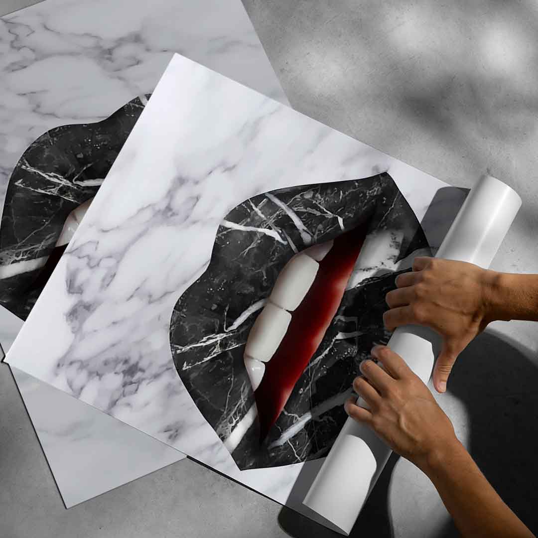 Lips x marble - poster