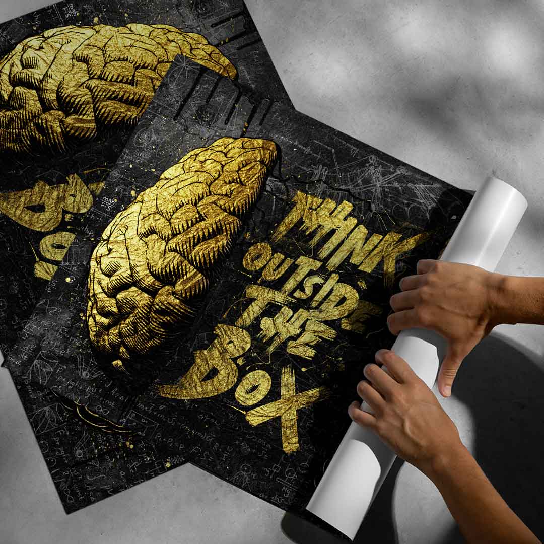Think Outside the Box Gold - Poster