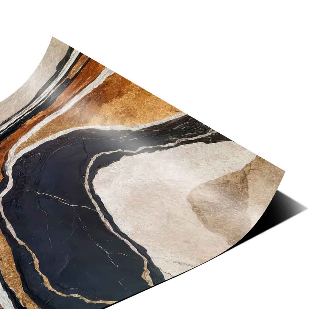 Textured Earth in Black and Gold - Poster