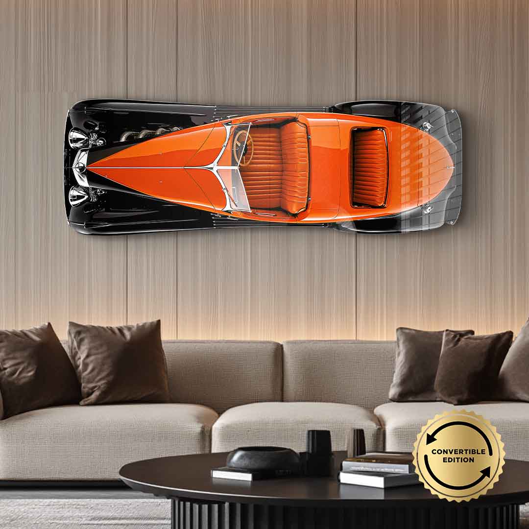 Wandskulptur Bugatti Type 57SC Atlantic - Acrylglas