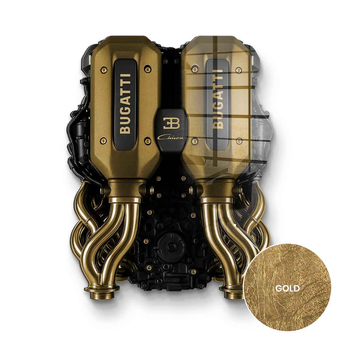 Wall sculpture Bugatti Engine - gold leaf