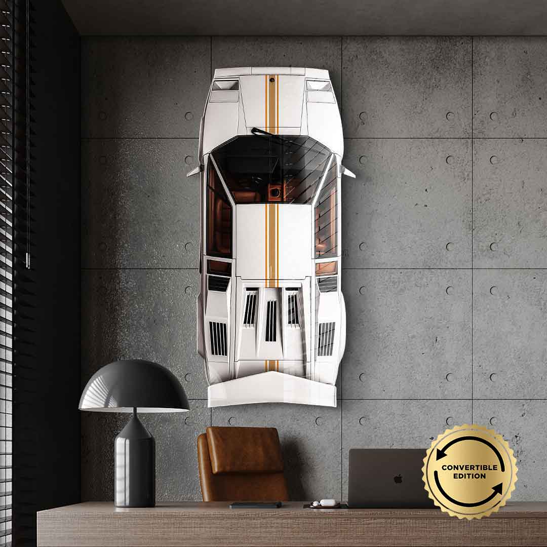 Wandskulptur Lamborghini Countach - Acrylglas