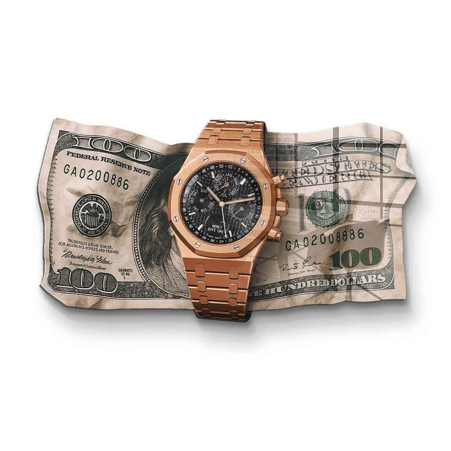 Wandskulptur Money Buys Time - Acrylglas – Vorderseite