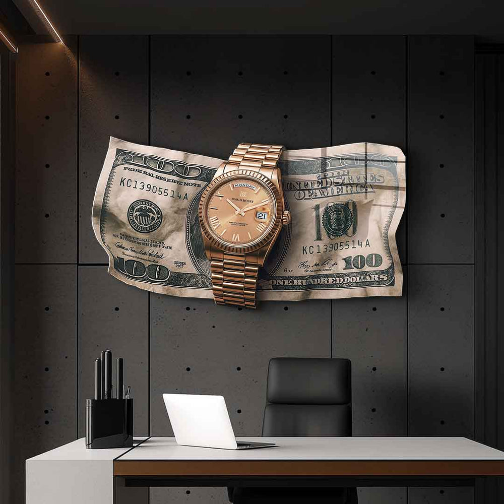 Wandskulptur Time is Money Acrylglasbild – Ansicht 3