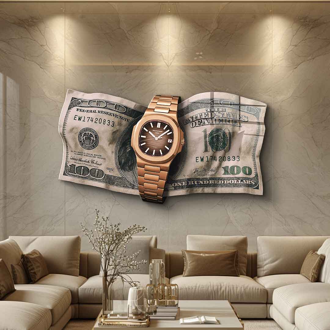 Wandskulptur Wealth is Timing - Acrylglas