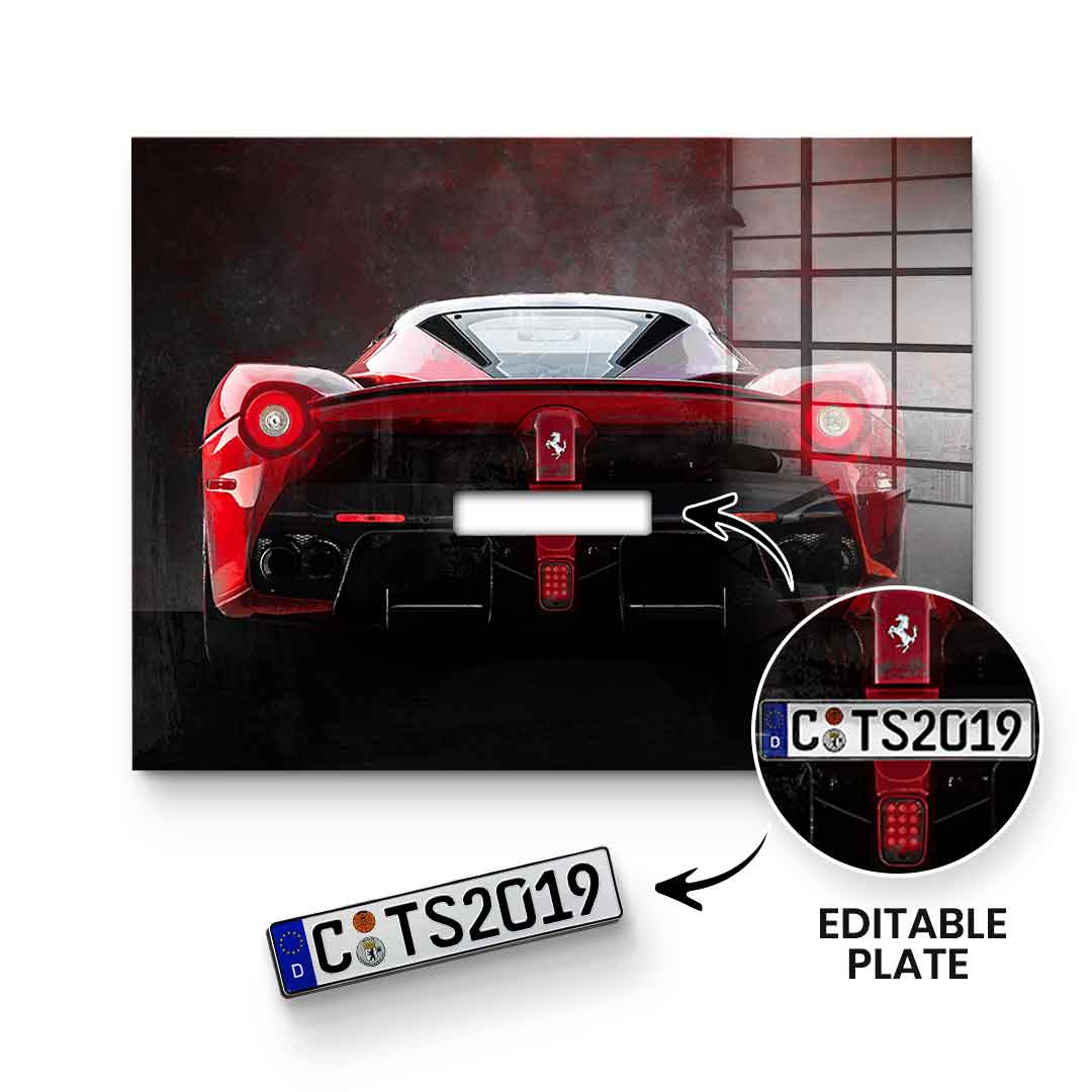 Ferrari Backside - Acrylglas - personalisierbar