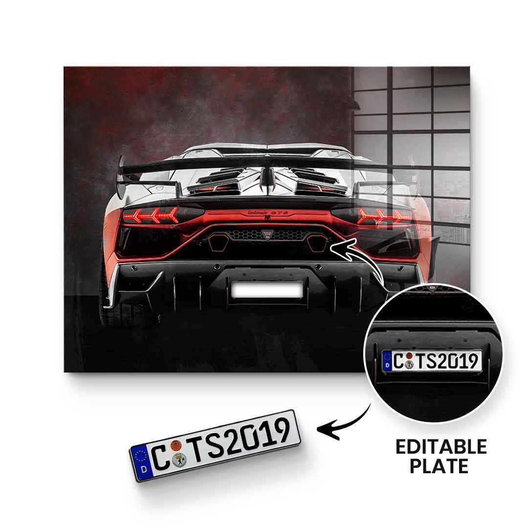 Lambo Backside - Acrylglas - personalisierbar