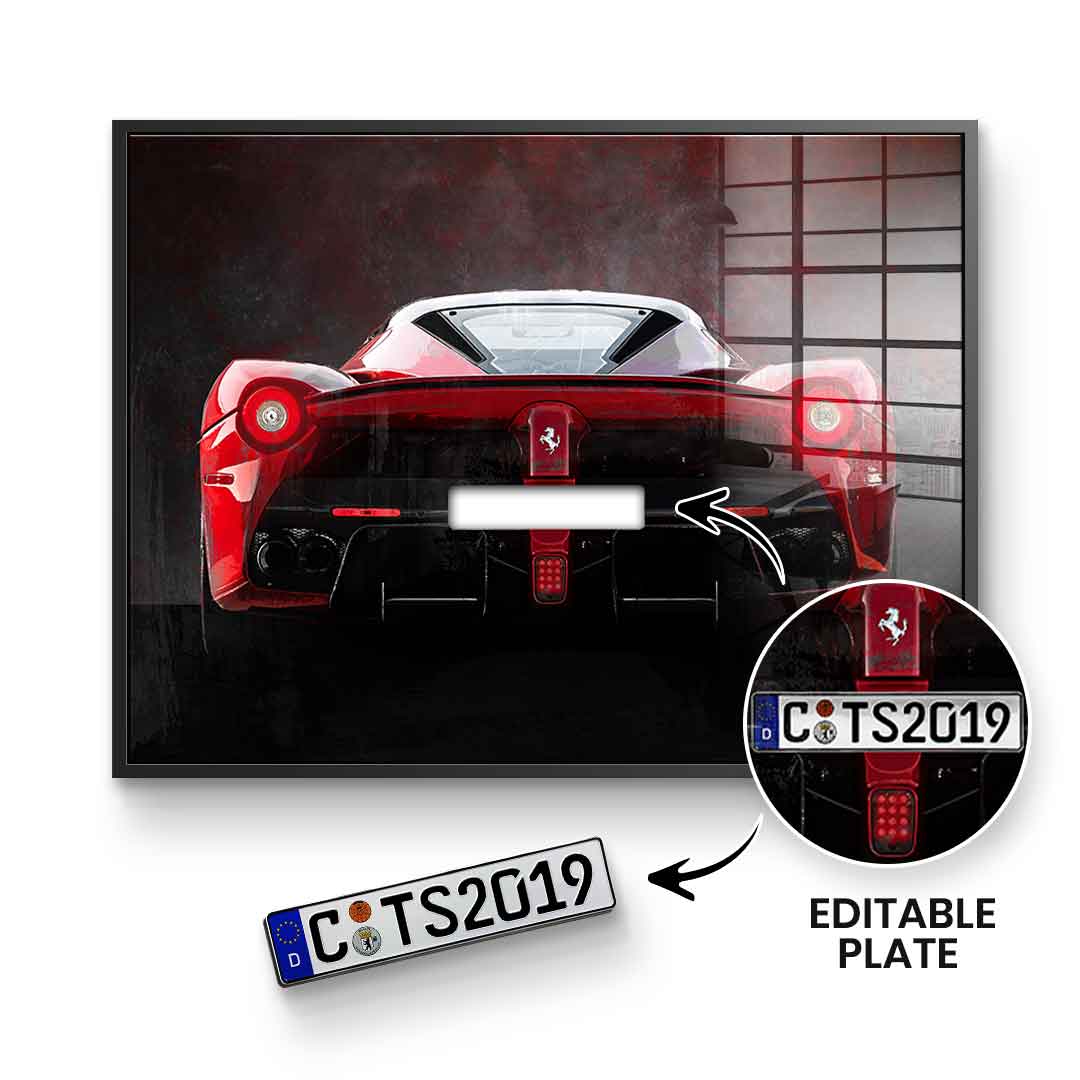 Ferrari Backside - Acrylglas - personalisierbar