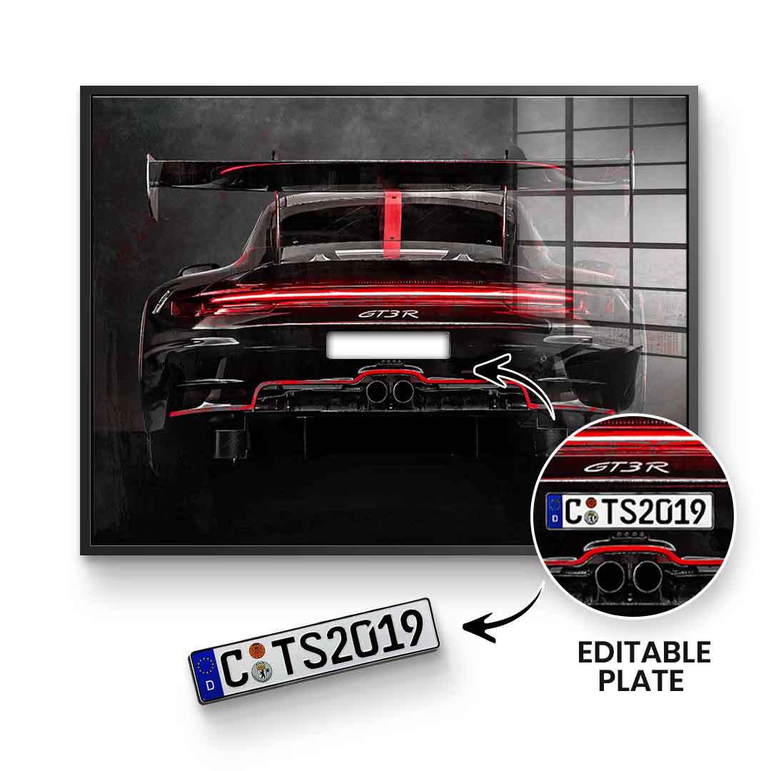 Porsche Backside - Acrylglas - personalisierbar