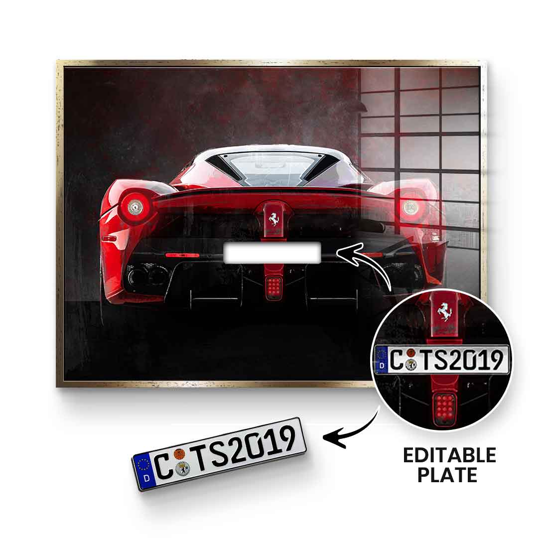 Ferrari Backside - Acrylglas - personalisierbar