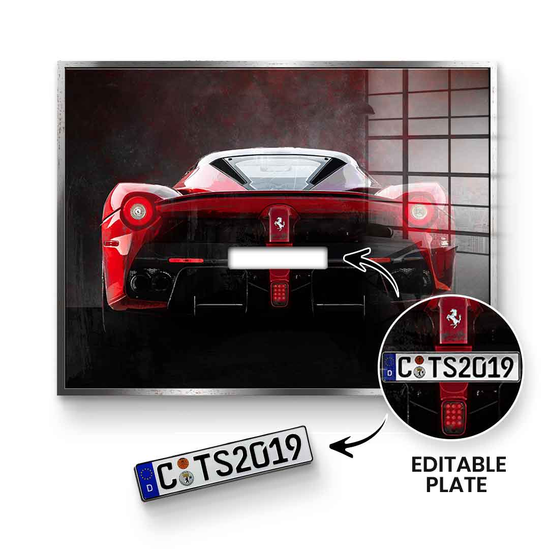 Ferrari Backside - Acrylglas - personalisierbar
