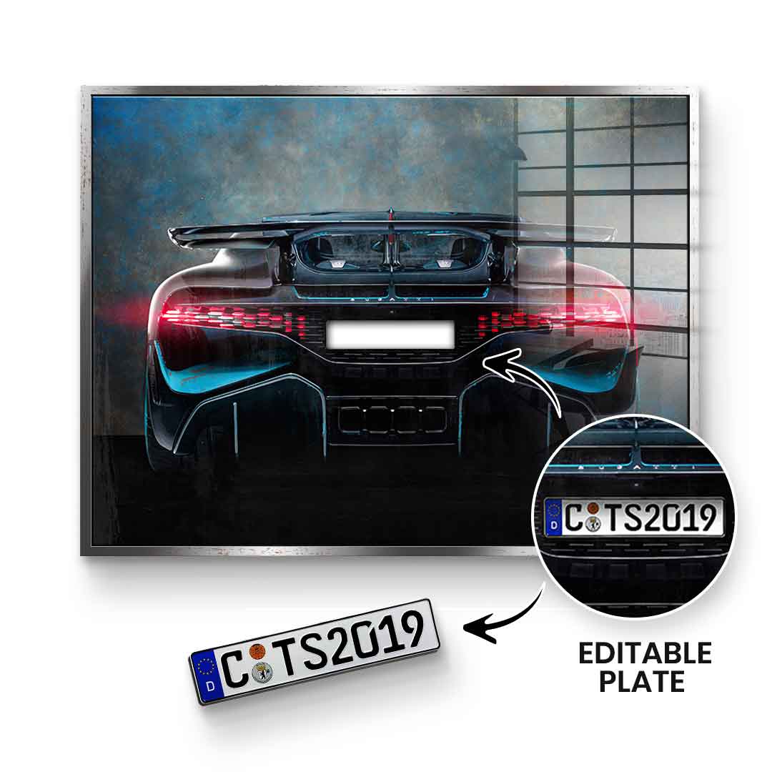 Bugatti Backside - Acrylglas - personalisierbar