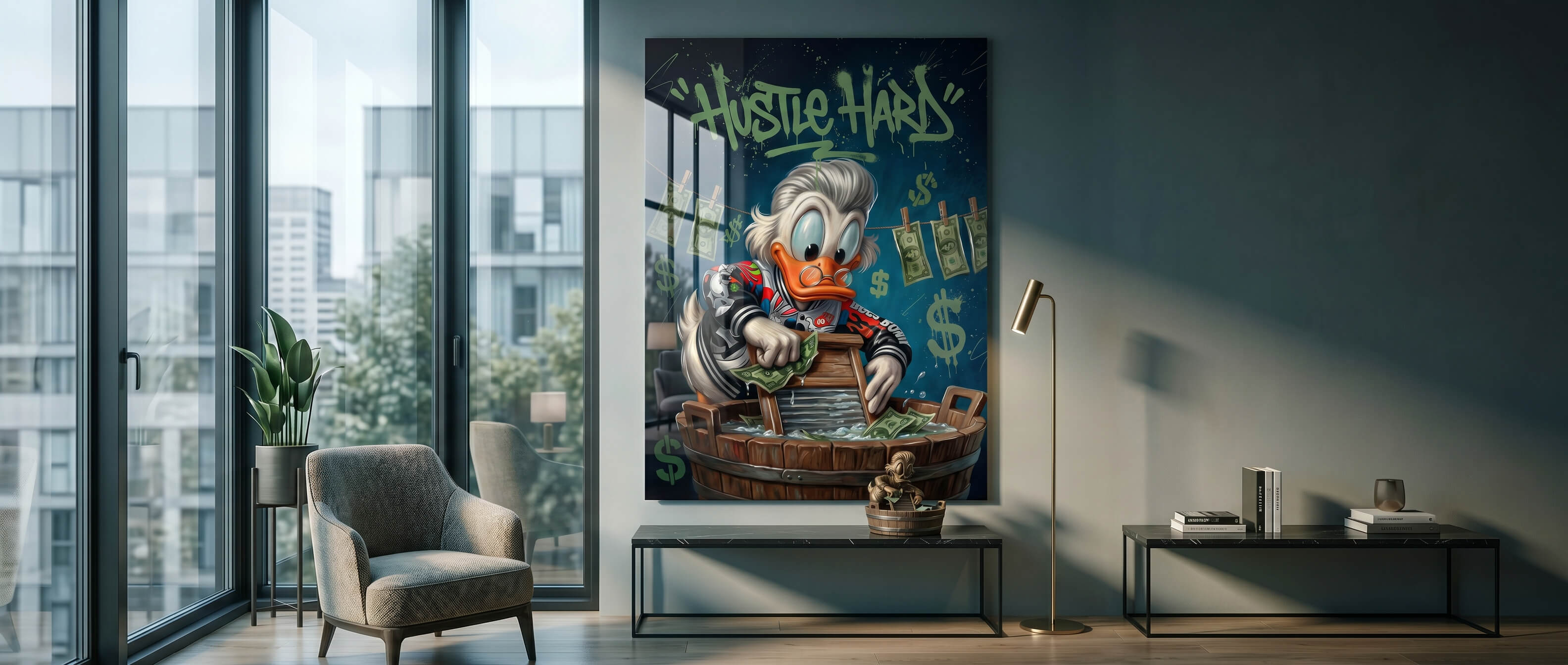 3424 Hustle Hard Acrylglas Banner