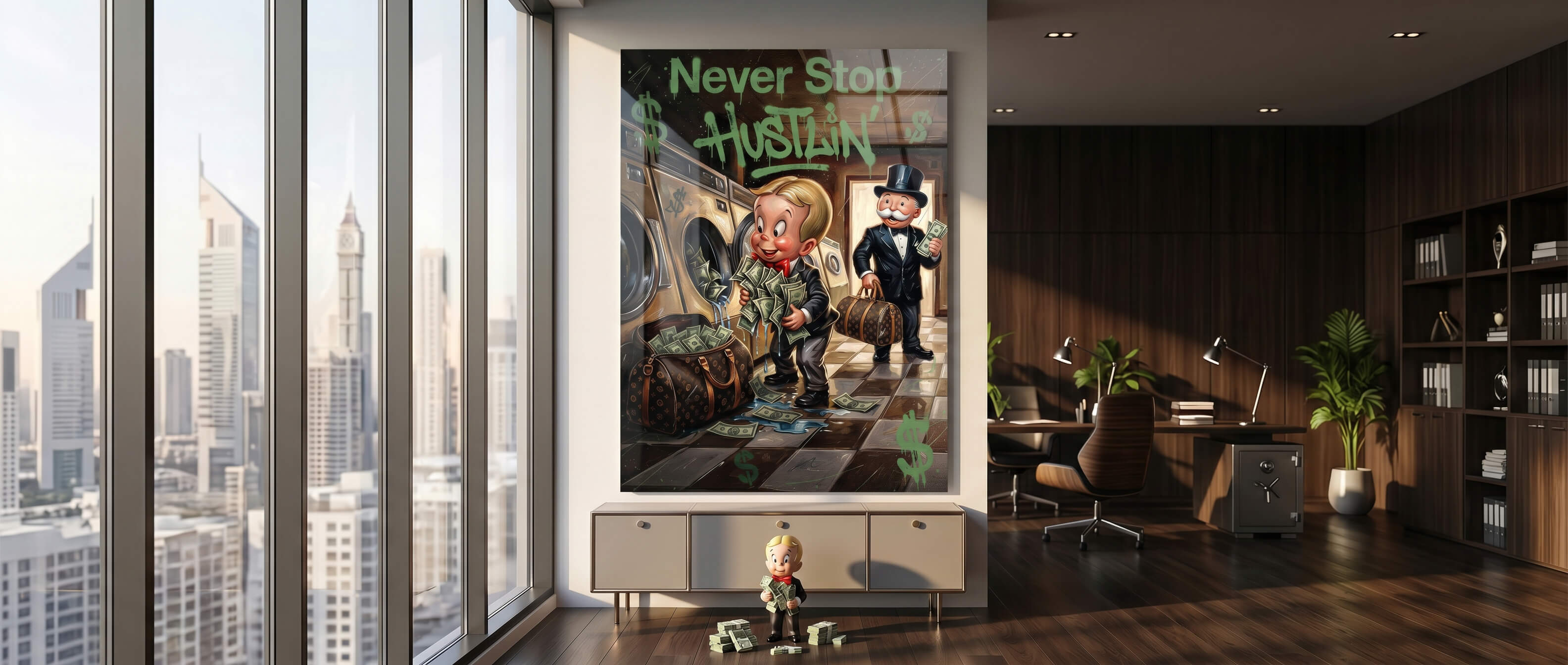 Never Stop Hustlin Acrylglas Banner