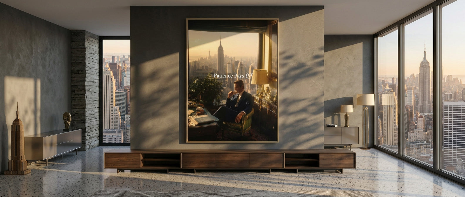Patience Pays Off DOTCOMCANVAS Banner Old Money Manhattan