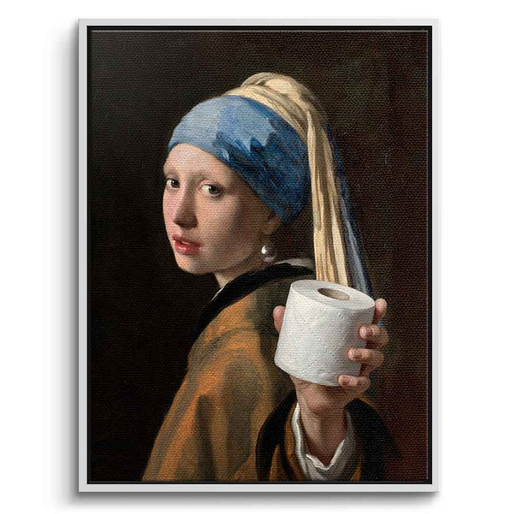 DOTCOMCANVAS Classic Painting for Toilett Leinwand Front Weiss Rahmen