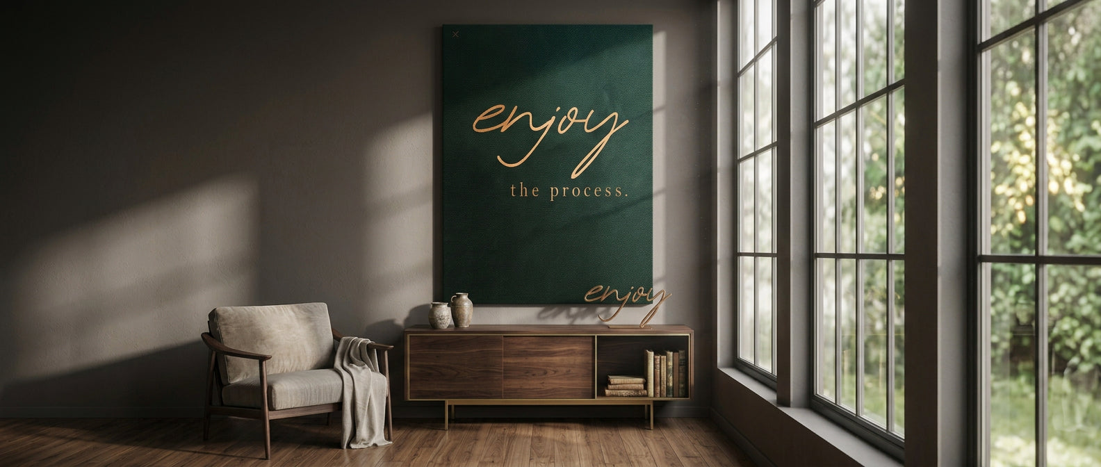 DOTCOMCANVAS® Enjoy Leinwandbild Website Banner