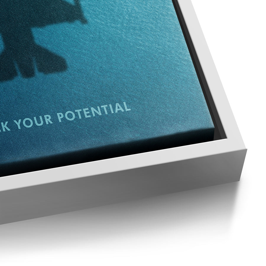 DOTCOMCANVAS Unlock Your Potential Leinwandbild Detailansicht weißer Rahmen