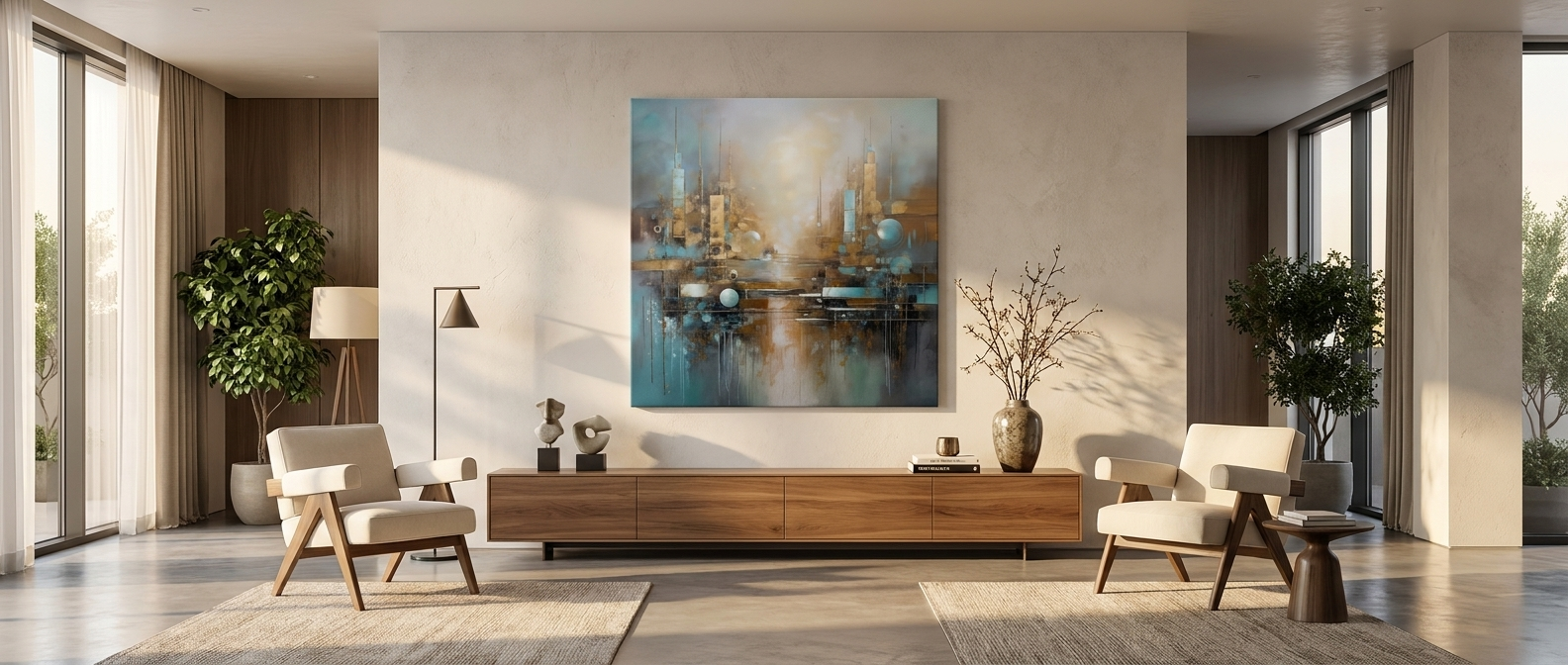 DOTCOMCANVAS The Metallic Oasis Leinwandbild Banner