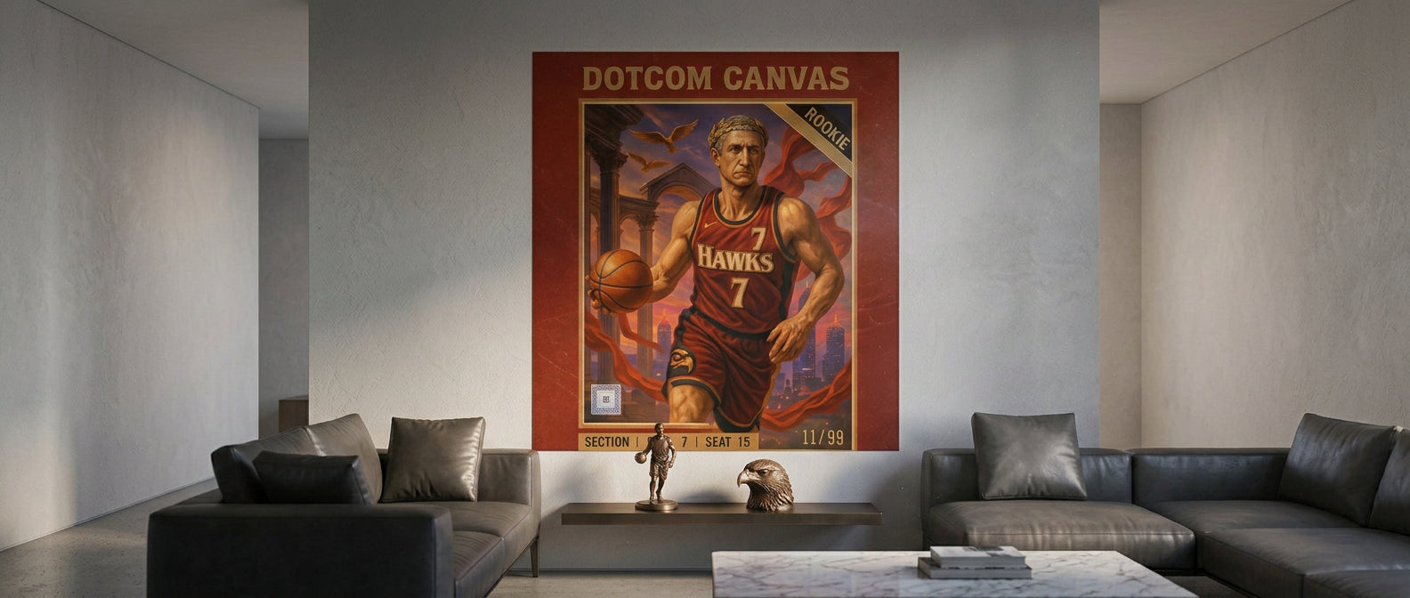 DOTCOMCANVAS Julius Caesar Basketball Card Poster Pop Art Banner