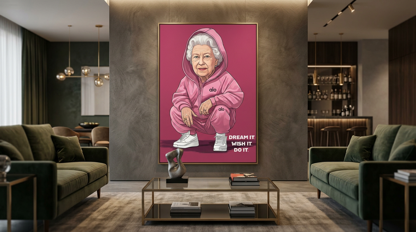 Queen Elizabeth Swag Banner Canvas