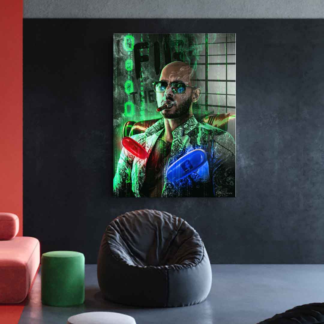 Andrew Tate V2 Fight the Matrix - Acrylglas