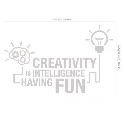 3d Wanzitat Wandspruch Büro Motivation Creativity is Intelligence 1