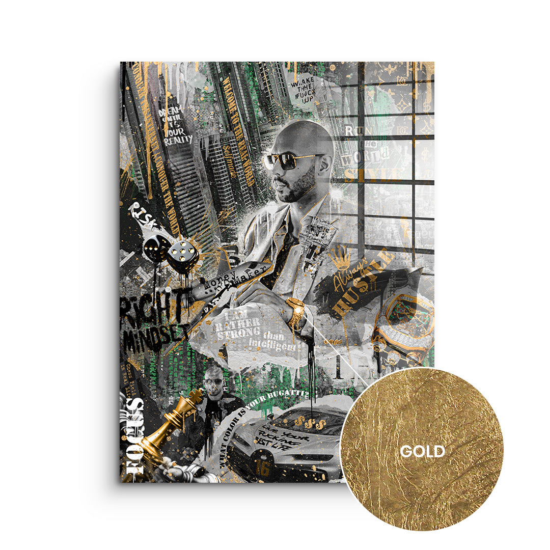 Luxury gold leaf Wall Art - Andrew Tate V1