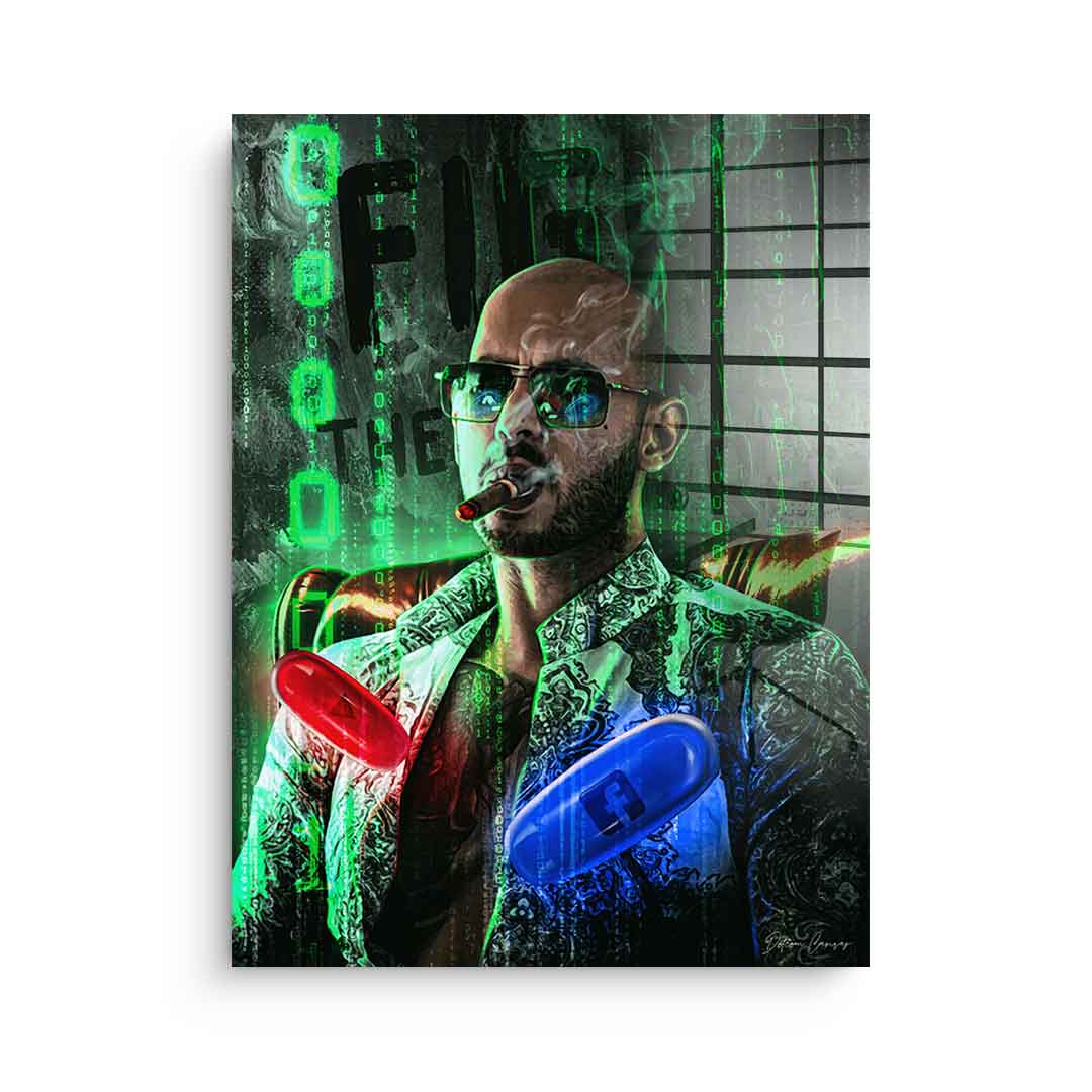 Andrew Tate V2 Fight the Matrix - Acrylglas