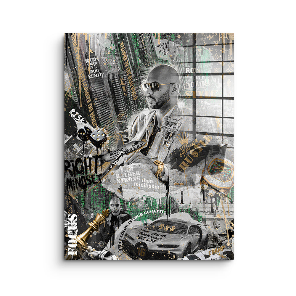 Andrew Tate V1 als Acrylglasbild – Motivationsbild von DOTCOMCANVAS®