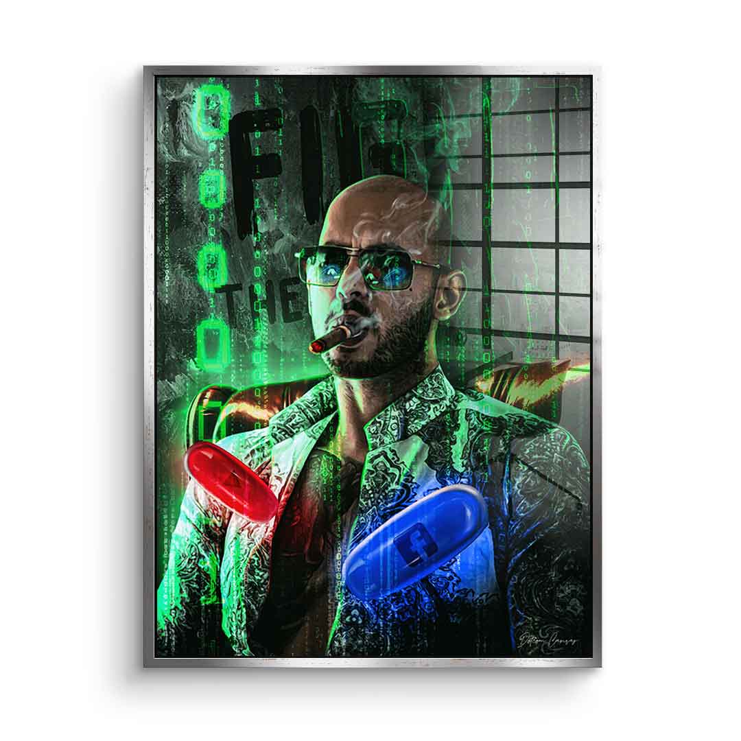 Andrew Tate V2 Fight the Matrix - Acrylglas