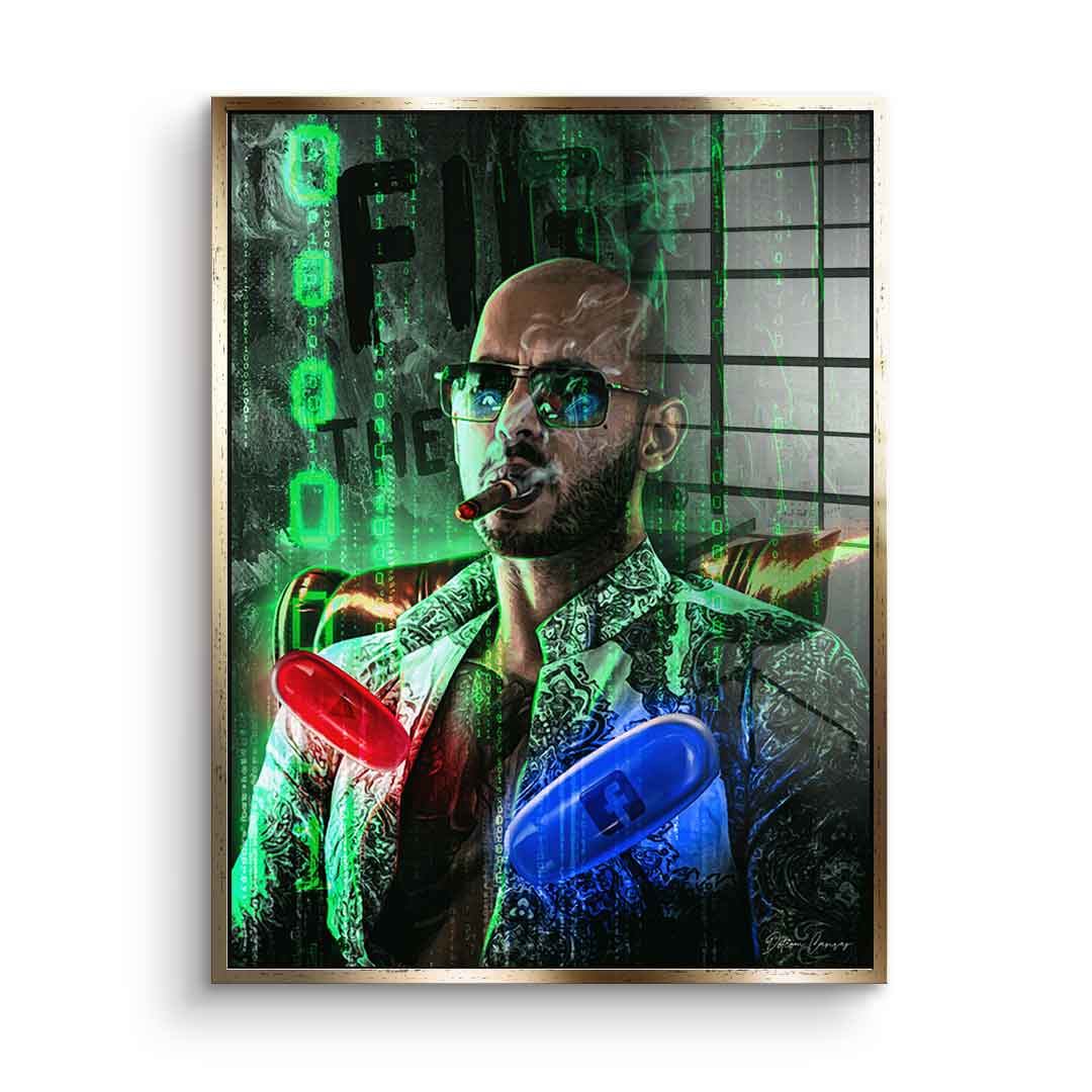 Andrew Tate V2 Fight the Matrix - Acrylglas