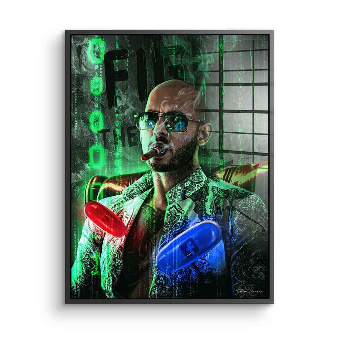 Andrew Tate V2 Fight the Matrix - Acrylglas