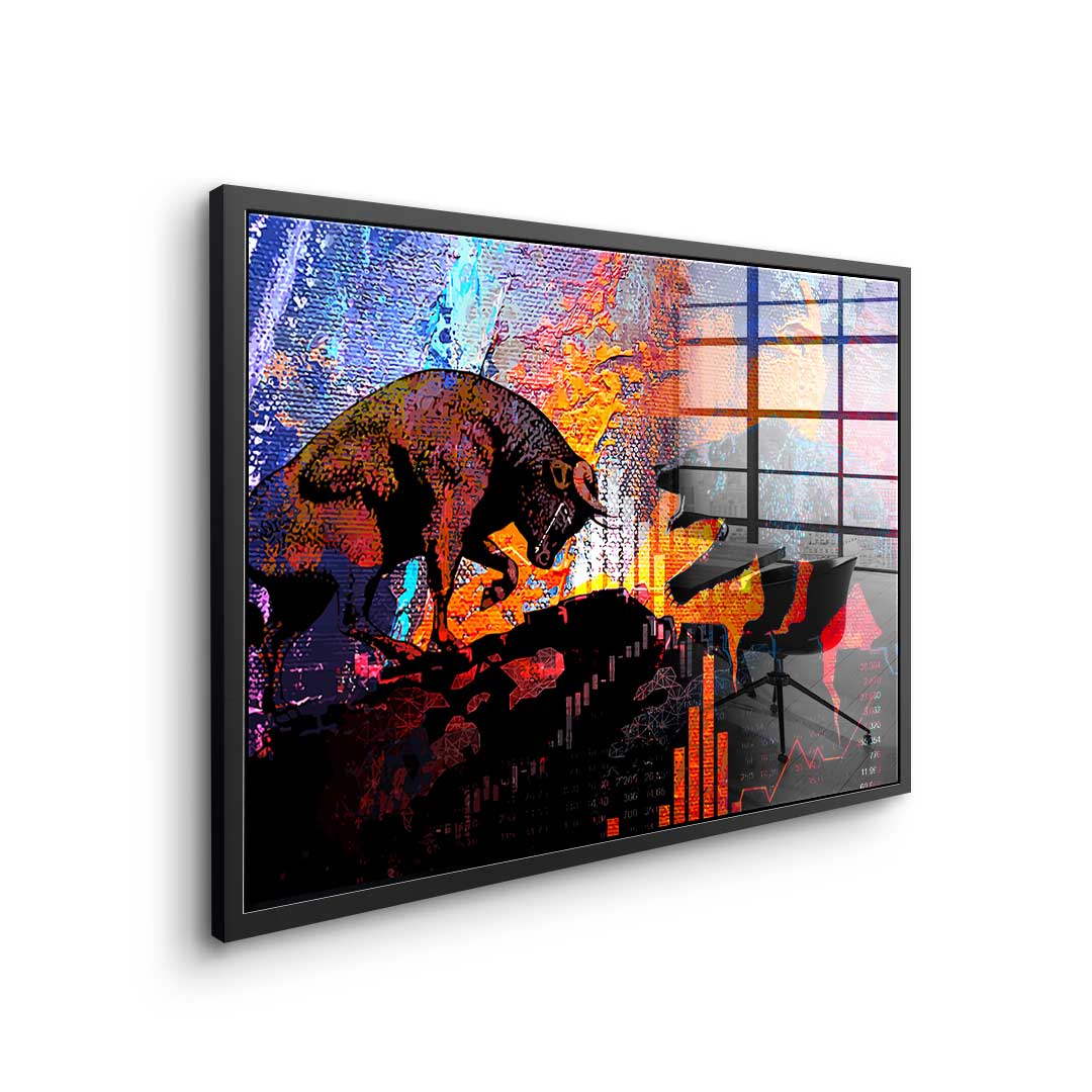 Bull Fights Bear - Acrylglas