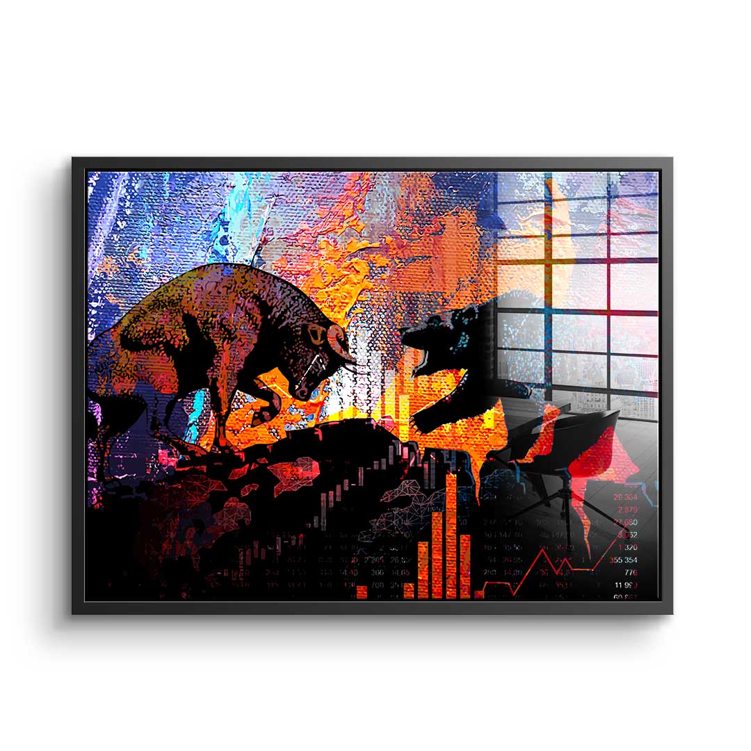Bull Fights Bear - Acrylglas