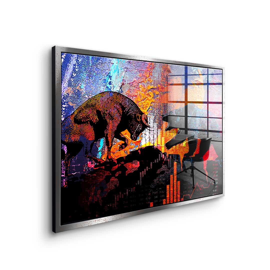 Bull Fights Bear - Acrylglas