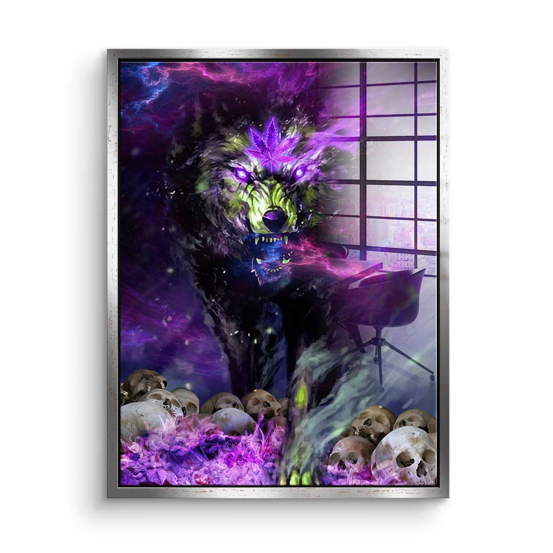 <tc>Acrylic Glass Art</tc> Cannabis Wolf