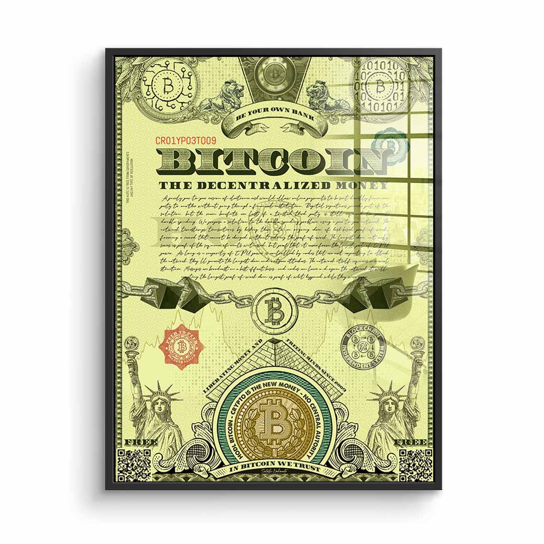 Bitcoin is the new money - acrylic glass