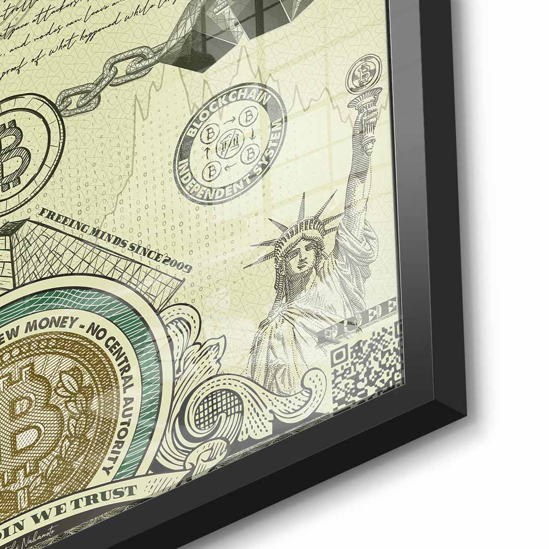 Bitcoin is the new money - acrylic glass