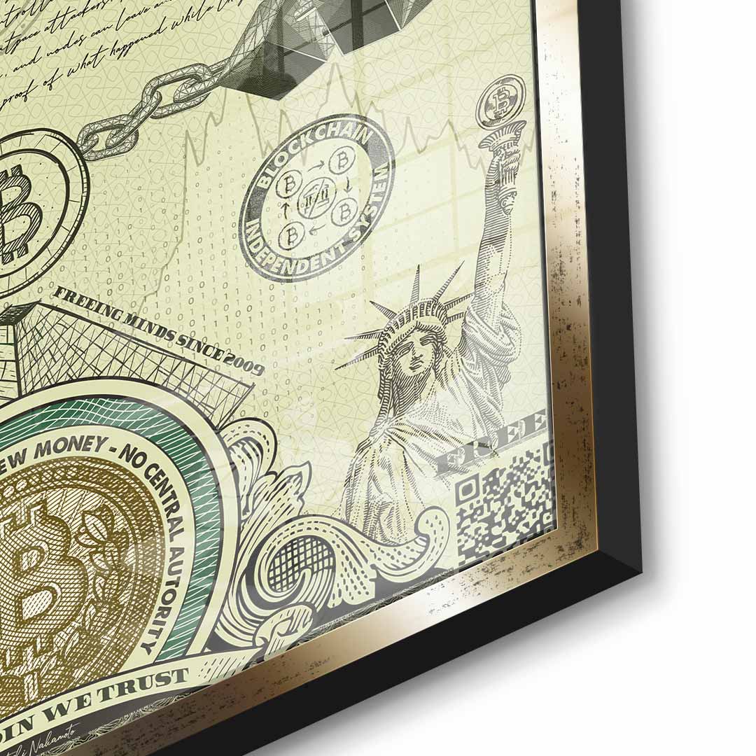 Bitcoin is the new money - acrylic glass